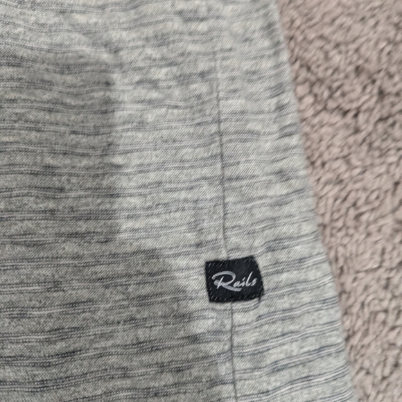 Rails Light Gray Striped Men's Tee - Picture 6 of 10